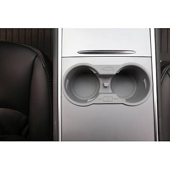 Tesla Model Y / Model 3 Orta Konsol Silikon Bardak Tutucu Siyah ve Gri Renk Seenei le