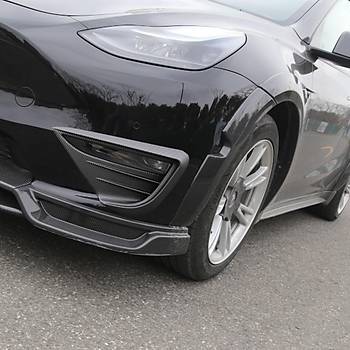 Tesla Model Y n Sis Lambas Ka Upgrade Geni Tip Karbon Kaplama, 2 Adet Set Olarak, Mat Siyah