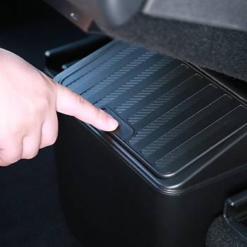 Tesla Juniper Arka Koltuk Ortasna Taklan Basmal Kapakl p Kutusu veya Saklama Alan, Siyah Renk