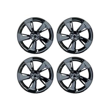 Tesla  Juniper CELEST Jant Kapa Seti 19 n, Parlak Siyah Renk