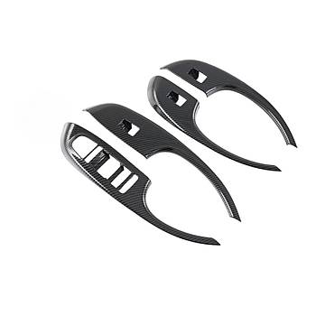 BYD Dolphin Kap Kol Dayama Kaplama Seti, 4 Adet, Karbon Kaplama Siyah Renk