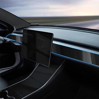 Tesla Model Y / Model 3 �n G���s Dekoratif  Parlak Siyah Kaplama, 2 Adet Set Olarak