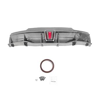 Tesla Model Y Arka Tampon Spoyleri, Yap��kanl� ve I��kl� Arka Dif�z�r, Karbon Kaplama Mat Siyah Renk