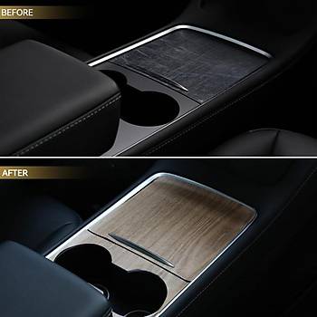 Tesla Model Y  / Model 3 Orta Konsol Ahap Kaplama Stiker,  2 Adet Set Olarak