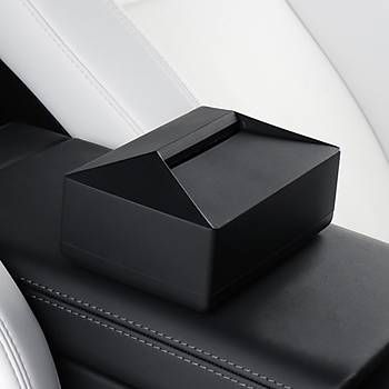 Tesla Model Y / Model 3 Koltuk Arkas�na Tak�lan Cybertruck Mendil Kutusu , Siyah Renk