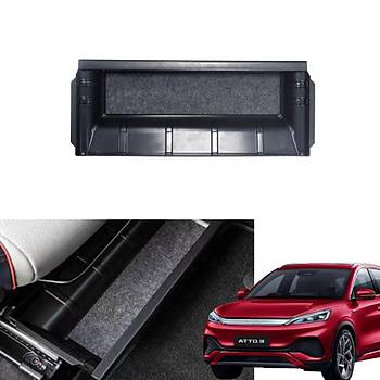 BYD Atto 3 n Koltuk Alt Dzenleyici, Kaymaz Yzey Kaplamal, Siyah Renk