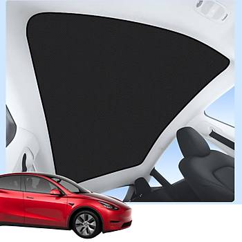 Tesla Juniper Komple Tavan Perdesi, Elektrostatik Tek Para Gnelik, Siyah