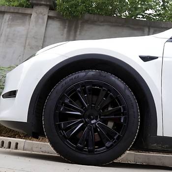 Tesla Model Y X PLAID Jant Kapa Seti 19 n, Parlak Siyah (4 Adet Set Olarak Satlmaktadr.)