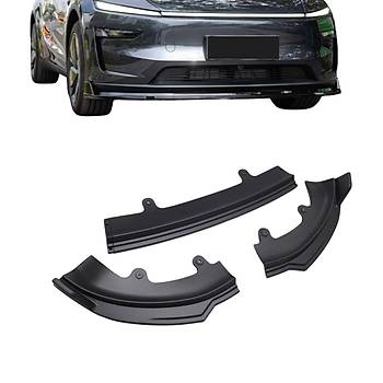 Tesla Juniper  n Tampon Alt Spoyler, 3 Para Set Olarak,  Mat Karbon Siyah Renk