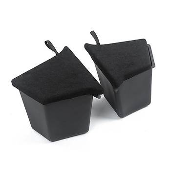 Tesla Model Y Arka Bagaj Sa ve Sol Kaymaz Yzeye Sahip Kapakl Saklama Kutular, 2 adet Set Olarak, Siyah Renk