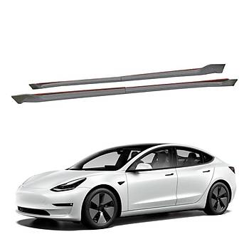 Tesla Model Y Yan Mat Siyah Karbon Kaplama Marbiyel Kaplamas, 2 Adet Set Olarak