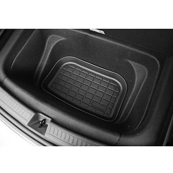 Tesla Model Y Arka Bagaj Havuzlu Kauuk Paspas, Kabartma Desenli, Siyah Renk