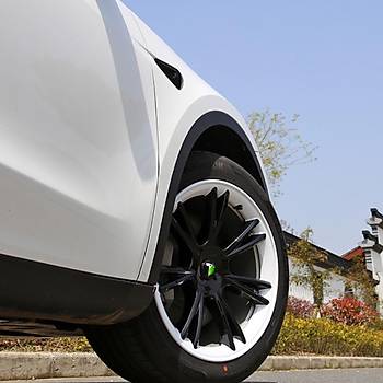 Tesla Model Y EDGE Jant Kapa�� Seti 19 �n�, Siyah Beyaz Renk Se�ene�i �le