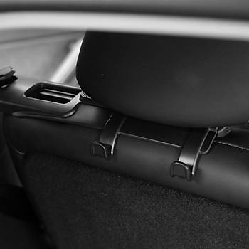Tesla Model Y / Model 3 Arka Koltuk Emniyet Kemeri Tutucusu ve  Asma Aparat,2 Adet Set, Siyah Renk