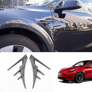 Tesla Model Y Yan Kamera Ka zel Dizayn Karbon Kaplama, 2 Adet Set Olarak, Mat Siyah Renk