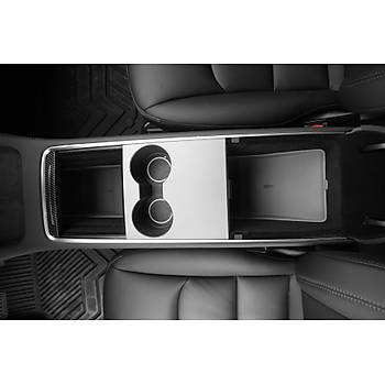 Tesla Model Y / Model 3 Kol Dayama i Dzenleyici Siyah, Beyaz ve Gri Renk Seenei le