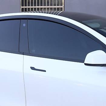 Tesla Model Y Cam R�zgarl���, 4 Adet Set Olarak, Mat Siyah Renk