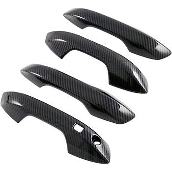 BYD Atto 3 Kap Ama Kollar erevesi, 4 Adet Set Olarak, ABS Karbon Kaplama, Siyah Renk