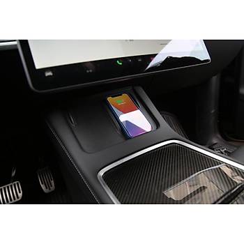 Tesla Model Y / Model 3 Silikon Telefon �arj Pedi, Siyah Renk
