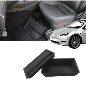 Tesla Model Y Koltuk Altna Taklan Kapakl Kaymaz Kuma Kaplama Saklama Alan , Siyah Renk