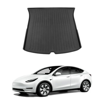 Tesla Model Y  Arka Bagaj Havuzlu Kauuk Paspas, izgili Desenli, st Ksm, Siyah Renk