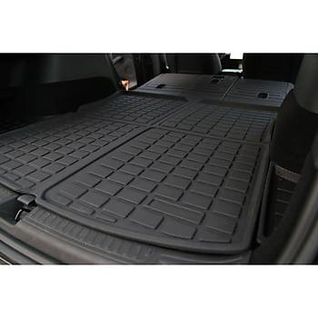 Tesla Model Y  Arka Bagaj Havuzlu Kauuk Paspas, st Ksm, Pirin Desenli, Siyah Renk