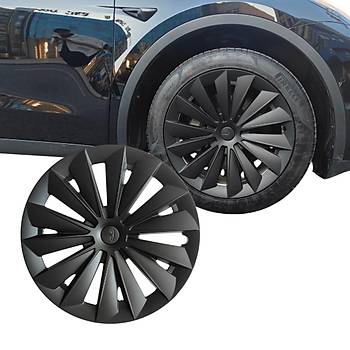 Tesla Model Y  FLOW Jant Kapa Seti 19 n, Mat Siyah Renk  (4 Adet Set Olarak Satlmaktadr.)