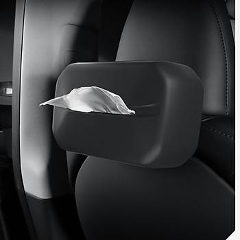 TeslaJuniper Koltuk Arkasna veya Orta Konsola Taklan Silikon Mendil Kutusu, Siyah Renk