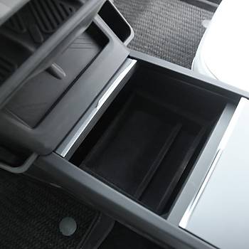 Tesla Juniper Orta Konsol Dzenleyici st Kaymaz Yzey Kuma Kaplamal, Orijinal Versiyon Siyah Renk