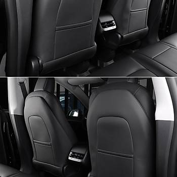 Tesla Model Y / Model 3 n Koltuk Arkas Koruyucu Kaplama Sa ve Sol, 2 Adet Set Olarak, Siyah Renk