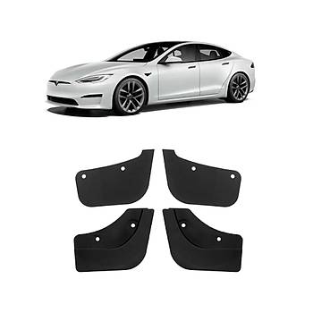 Tesla Model Y n ve Arka Paalk Spor Ksa Model , 4 Adet Set Olarak, Mat Siyah Renk