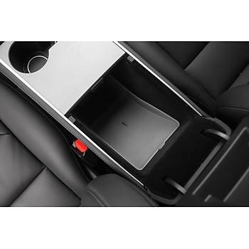 Tesla Model Y / Model 3 Kol Dayama i Dzenleyici Siyah, Beyaz ve Gri Renk Seenei le