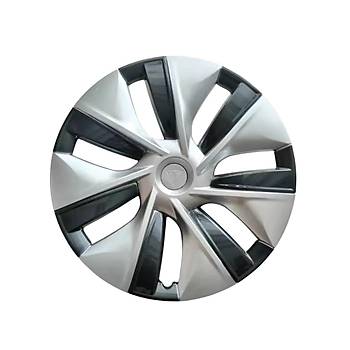 Tesla Model Y TWIN Simetri Jant Kapa Seti 19 n, Gm ve Koyu Gri Renk (4 Adet Set Olarak Satlmaktadr.)