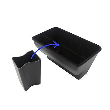 Tesla Model Y Arka Koltuklarn Ortasna Taklan Blmeli Dzenleyici Kutu, Tek Kat Kaymaz Yzey Kaplama, Siyah Renk