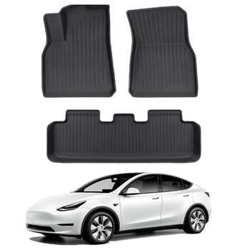 Tesla Model Y Paspas Takm n ve Arka Set Olarak izgili Desenli, Siyah Renk