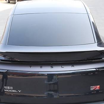 Tesla Juniper Arka Tampon Pro Tip Spoyleri Mat Karbon, Siyah Renk