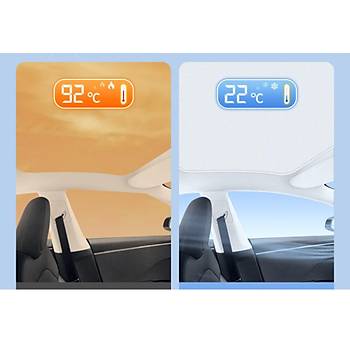 Tesla Juniper Komple Tavan Perdesi, Elektrostatik Tek Para Gnelik, Siyah