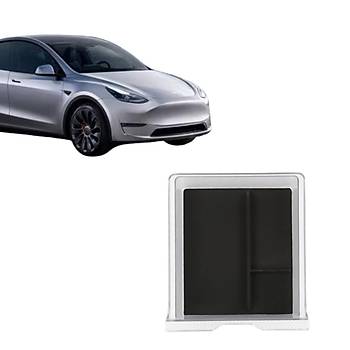 Tesla Juniper Orta Konsol Dzenleyici, Silikon karlabilen Pedi le, Transparan ve Siyah Renk