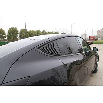 Tesla Model Y Yan Kelebek Cam Kapa Karbon Kaplama, 2 Adet Set Olarak, Mat Siyah Renk