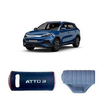 BYD Atto 3 Otomatik Vites Topuzu Kaplamas, Nubuk Lacivert ve Mavi Silikon Renk Seenei le