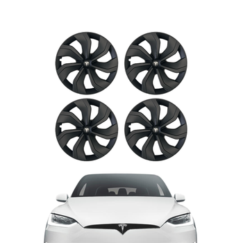 Tesla Model Y KNIFE Simetri Jant Kapa Seti 19 n, Mat Siyah Renk  (4 Adet Set Olarak Satlmaktadr.)