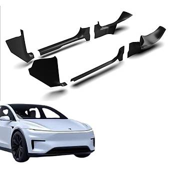 Tesla Juniper n, Arka ve Orta Direk Kap Eik Koruyucu Bakalit ,8 Adet Set, Karbon Mat Siyah Renk