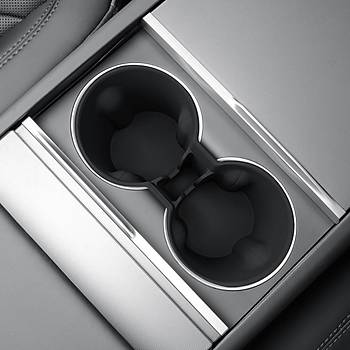 Tesla Juniper Arka Orta Konsol Sert Plastik Bardak Tutucu, Siyah Renk