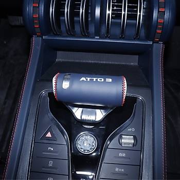 BYD Atto 3 Otomatik Vites Topuzu Kaplamas, Nubuk Lacivert ve Mavi Silikon Renk Seenei le