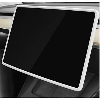 Tesla Model Y / Model 3 �n Ekran Koruyucu �er�evesi Silikon, Siyah ve Beyaz Renk Se�ene�i �le