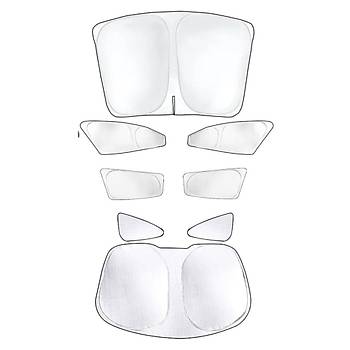 Tesla Model Y UV Korumal Gnelik Seti, 8 Adet Set Olarak, Gri Siyah Renk