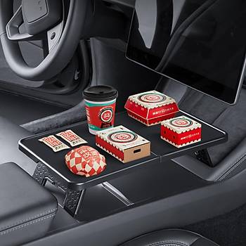 Tesla Juniper �n Orta Konsol �ok Ama�l� Katlan�r Masa, Siyah Renk