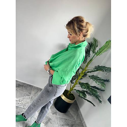 Yeil Oversize Gmlek