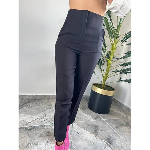 Yksek Bel Kuma Pantalon