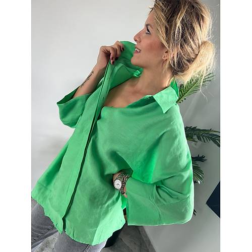 Yeil Oversize Gmlek